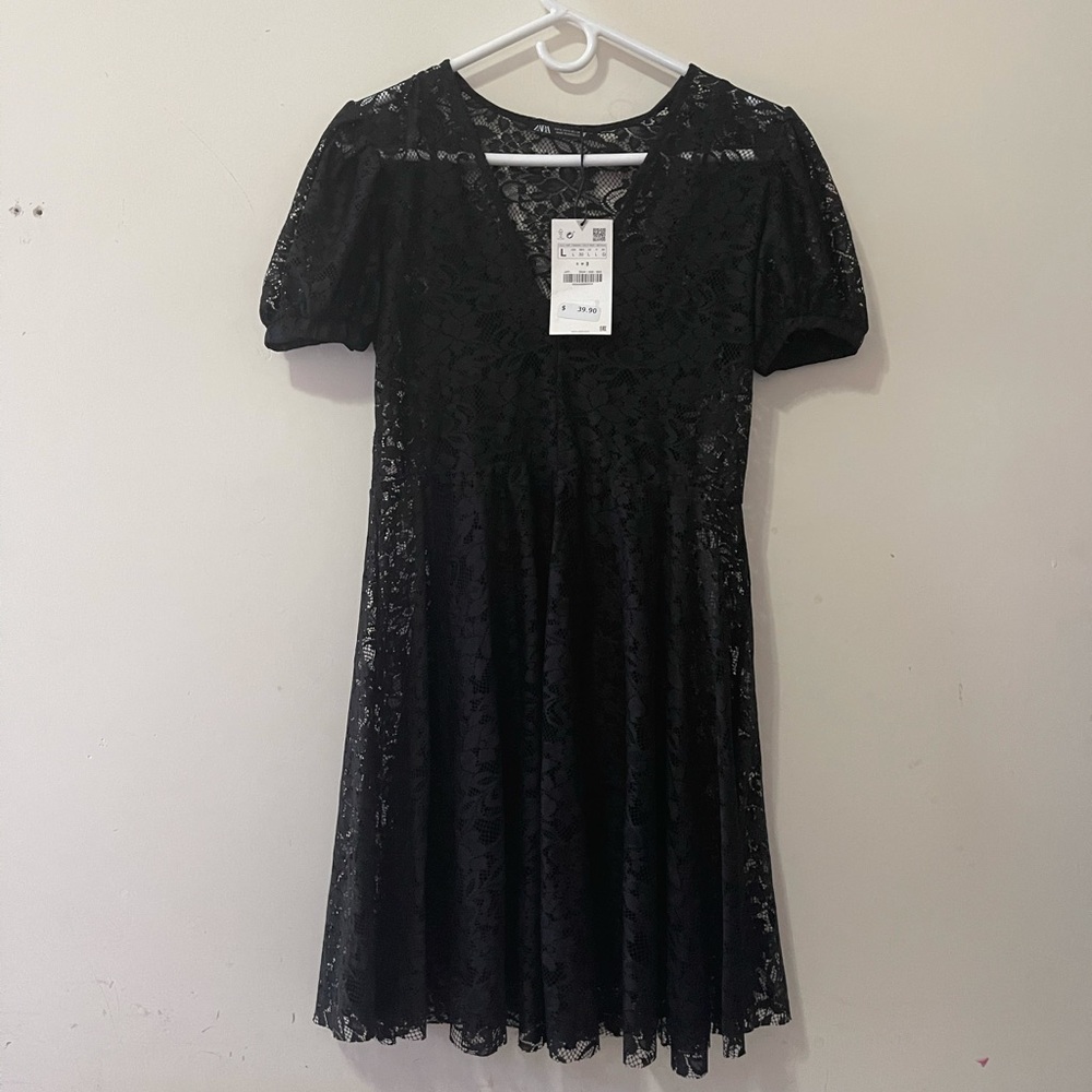 ZARA Lace Black Mini Dress